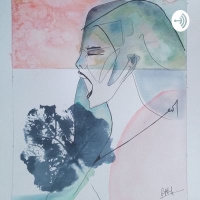 It is a drawing which shows girl screaming.